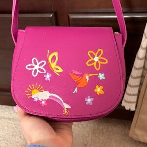 Pink Embroidered Crossbody Bag